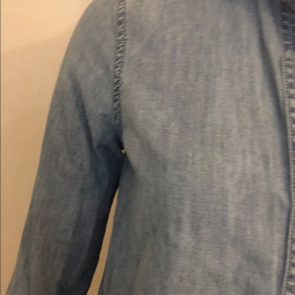 Madewell shrunken denim blue jean shirt top XS - Picture 5 of 8